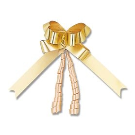 【50本】川崎リボン工業 リボンボウ 22mm幅×57cm メタリック ゴールド