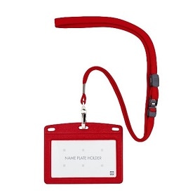 吊リ下げ名札 レザー調 ヨコ名刺