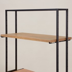 幅90cmハコマルシェブラック 上部フレーム用中間棚 ラスティック柄 中間棚〔ストエキオリジナル〕