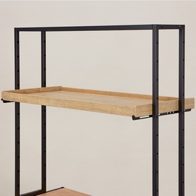 幅90cmハコマルシェブラック 上部フレーム用中間棚 ラスティック柄 トレー棚〔ストエキオリジナル〕