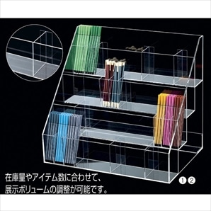 透明アクリル可変型筆記具陳列ケース