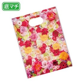 【50枚】ヘッズ PPスタンドバッグ フラワーカーペット 16×21×底マチ7cm