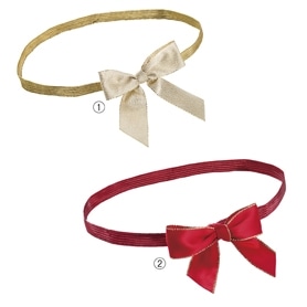 【20個】ヘッズ リボンゴムタッグ ラッピングゴムリボン ゴールド／レッド