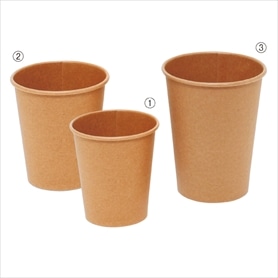 冷温両用紙コップ 未晒クラフト