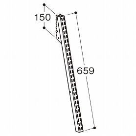 スリムショーケース用傾斜柱セット 高さ65.9cm