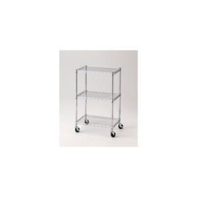 ワイヤーラック 奥行45cm 高さ98cm 3段 キャスター付き 〔ストエキオリジナル〕
