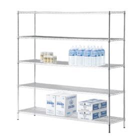 ワイヤーラック 重量棚展開 アジャスタータイプ 高さ181cm 5段〔ストエキオリジナル〕