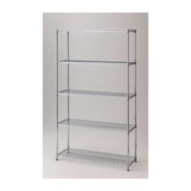 ワイヤーラック 重量棚展開 アジャスタータイプ 高さ212cm 5段〔ストエキオリジナル〕