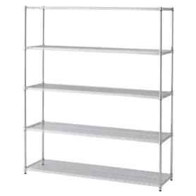 ワイヤーラック 重量棚展開 アジャスタータイプ 高さ212cm 5段〔ストエキオリジナル〕