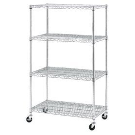 ワイヤーラック 奥行45cm 高さ159cm 4段 キャスター付き 〔ストエキオリジナル〕