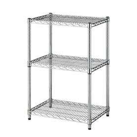 ワイヤーラック 奥行45cm 高さ90cm 3段 アジャスタータイプ 〔ストエキオリジナル〕