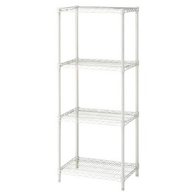 ワイヤーラック D45cm アジャスタータイプ 白 H151cm 4段〔ストエキ