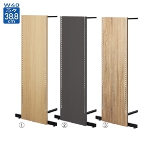 木製エンドパネル スリット付き/SF中央両面タイプ高さ135cm用〔ストエキオリジナル〕