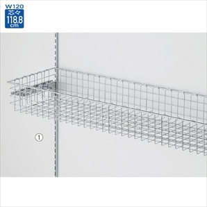 ワイヤーバスケットセット 幅120cmタイプ 奥行30cmクローム〔ストエキオリジナル〕