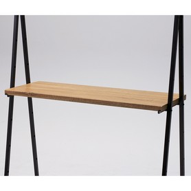 幅90cmマルシェ簡易フレーム用木棚 ラスティック柄 ブラック用〔ストエキオリジナル〕