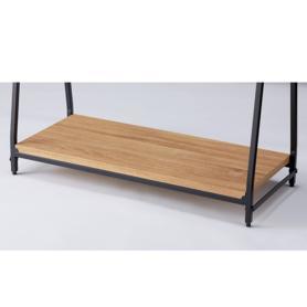 幅90cmマルシェ簡易フレーム用木棚 ラスティック柄 ブラック用〔ストエキオリジナル〕