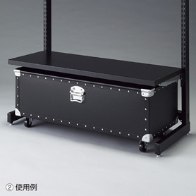 キャスター付きファイバー収納ボックス トランク取手タイプ