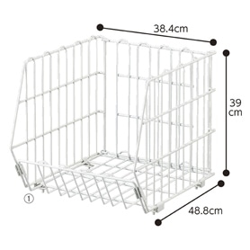 高機能型ジャンブルバスケット バラ売り専用オプション 幅38.4cm ホワイト〔ストエキオリジナル〕
