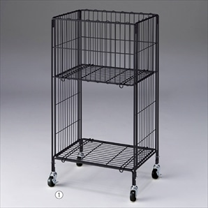 ワイヤー2段ワゴン ブラック〔ストエキオリジナル〕