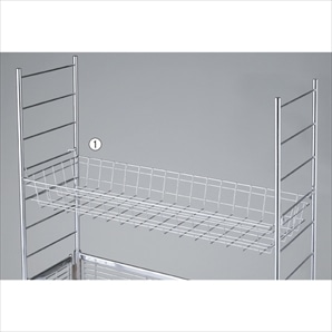中折れワゴン用上置きカゴ ハイタイプセット 幅90cm〔ストエキオリジナル〕