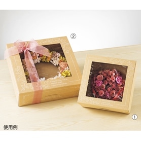 ヘッズ 窓付き ハピネスバードリース ボックス ギフト 22×22×10cm