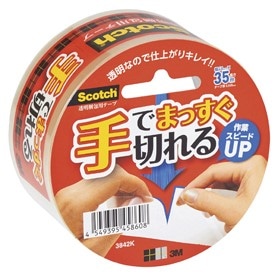 3M スコッチ(R) 手で切れる透明梱包用テープ 48mm幅×35m巻