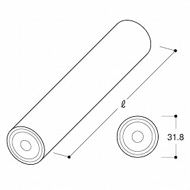 丸バー(直径32mm)両端ナット付き