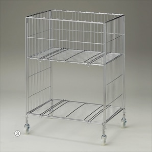 ワイヤー2段ワゴン クローム〔ストエキオリジナル〕