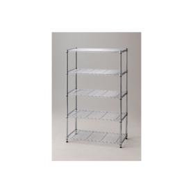 ワイヤーラック ローコスト 奥行45cm 高さ151cm 5段 アジャスタータイプ 〔ストエキオリジナル〕