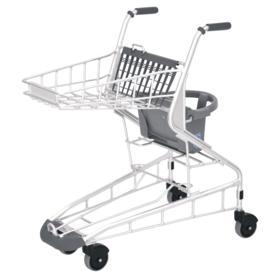 アルミ製ショッピングカート チャイルドシート付き