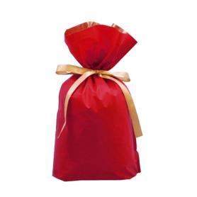 【20枚】梨地リボン付きギフトバッグ レッド