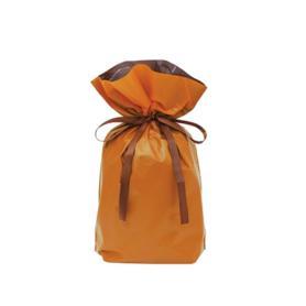 【20枚】梨地リボン付きギフトバッグ オレンジ