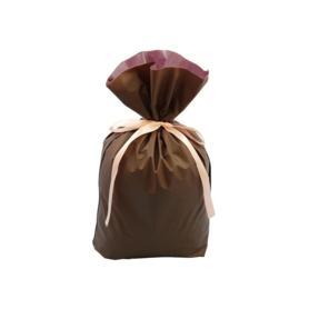 【20枚】梨地リボン付きギフトバッグ ブラウン