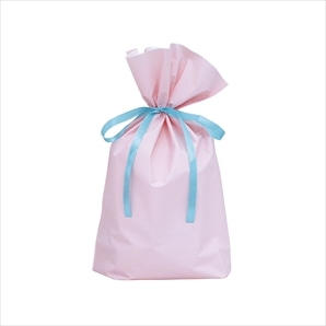 【20枚】梨地リボン付きギフトバッグ パステルピンク