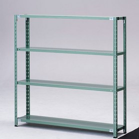 双福鋼器 軽量セミボルトレスラック 150kg/段 グリーン 幅150cm