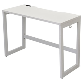 リスムデスク 2ヶ口コンセント付き 奥行45cm ホワイト脚