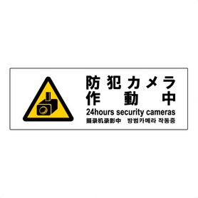 【防犯カメラ作動中】ステッカー横