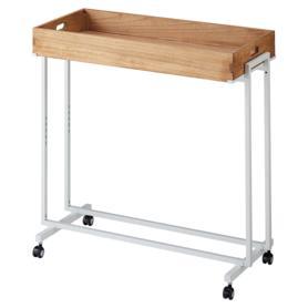 木製トレー付きワゴン ホワイト〔ストエキオリジナル〕