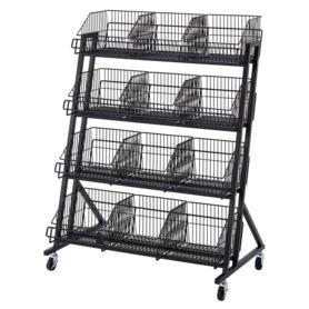 傾斜ジャンブルバスケット 幅90cm 4段〔ストエキオリジナル〕