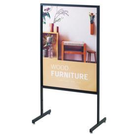 スチール製直立ポスタースタンド(両面仕様)〔ストエキオリジナル〕