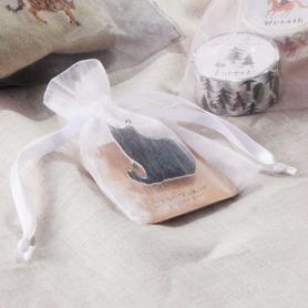 【10枚】ヘッズ オーガンジーギフトバッグ ホワイト