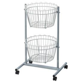 丸型投げ込みバスケット2段 〔ストエキオリジナル〕