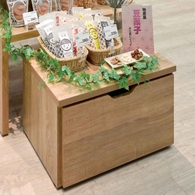 木製コの字テーブル付き収納トロッコ〔ストエキオリジナル