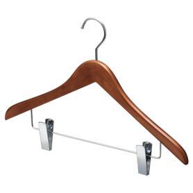 木製コーディネートハンガー ブラウン(メープル)〔ストエキオリジナル〕