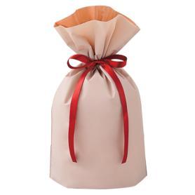 【20枚】梨地リボン付きギフトバッグ ベージュ