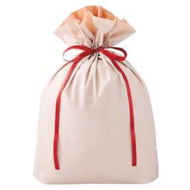 【20枚】梨地リボン付きギフトバッグ ベージュ