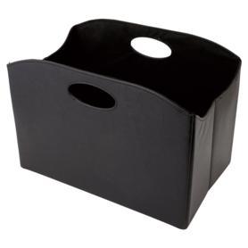 レザー調折り畳み収納バスケット ブラック