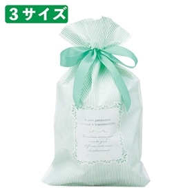 【20枚】リボン付きギフトバッグ ミントストライプ