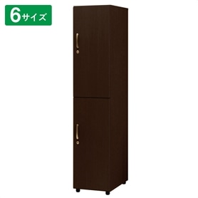 木目調更衣ロッカー2段 ビターウォルナット【シリンダー錠】