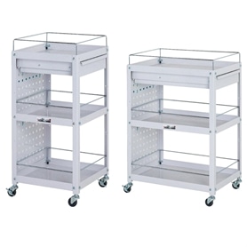 コンビニワゴン パンチングパネル・コボレ止め・キャビネット付き